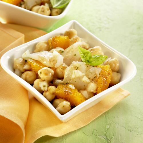 Ensalada de garbanzos y melón
