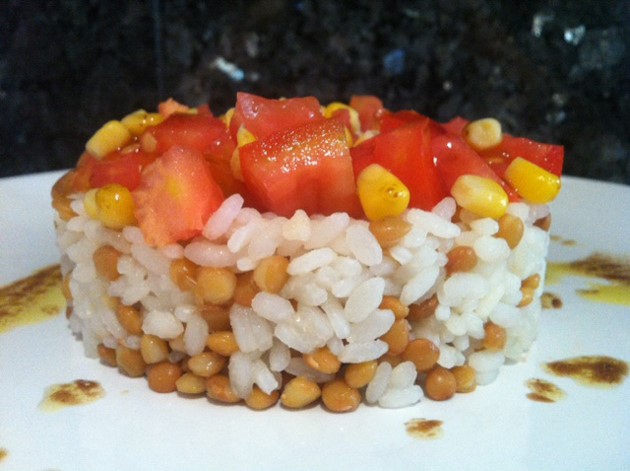 Ensalada de lentejas y arroz