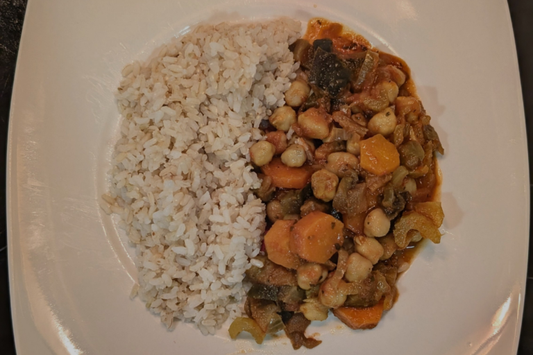 Tajine de garbanzos y berenjena