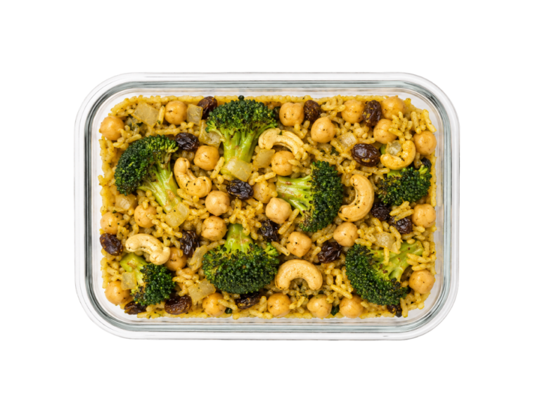 Arroz con garbanzos y brócoli