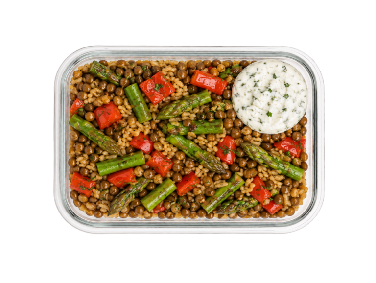 Lentejas salteadas con yogur de coco